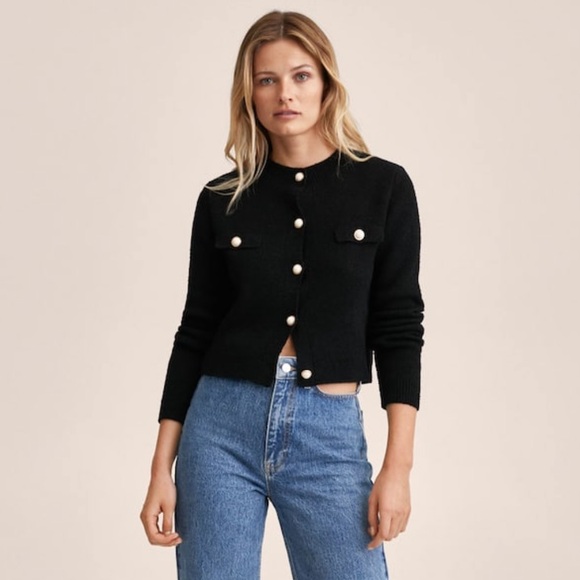 MNG Knitted Cardigan with Jewel Buttons - Size M - Picture 4 of 7